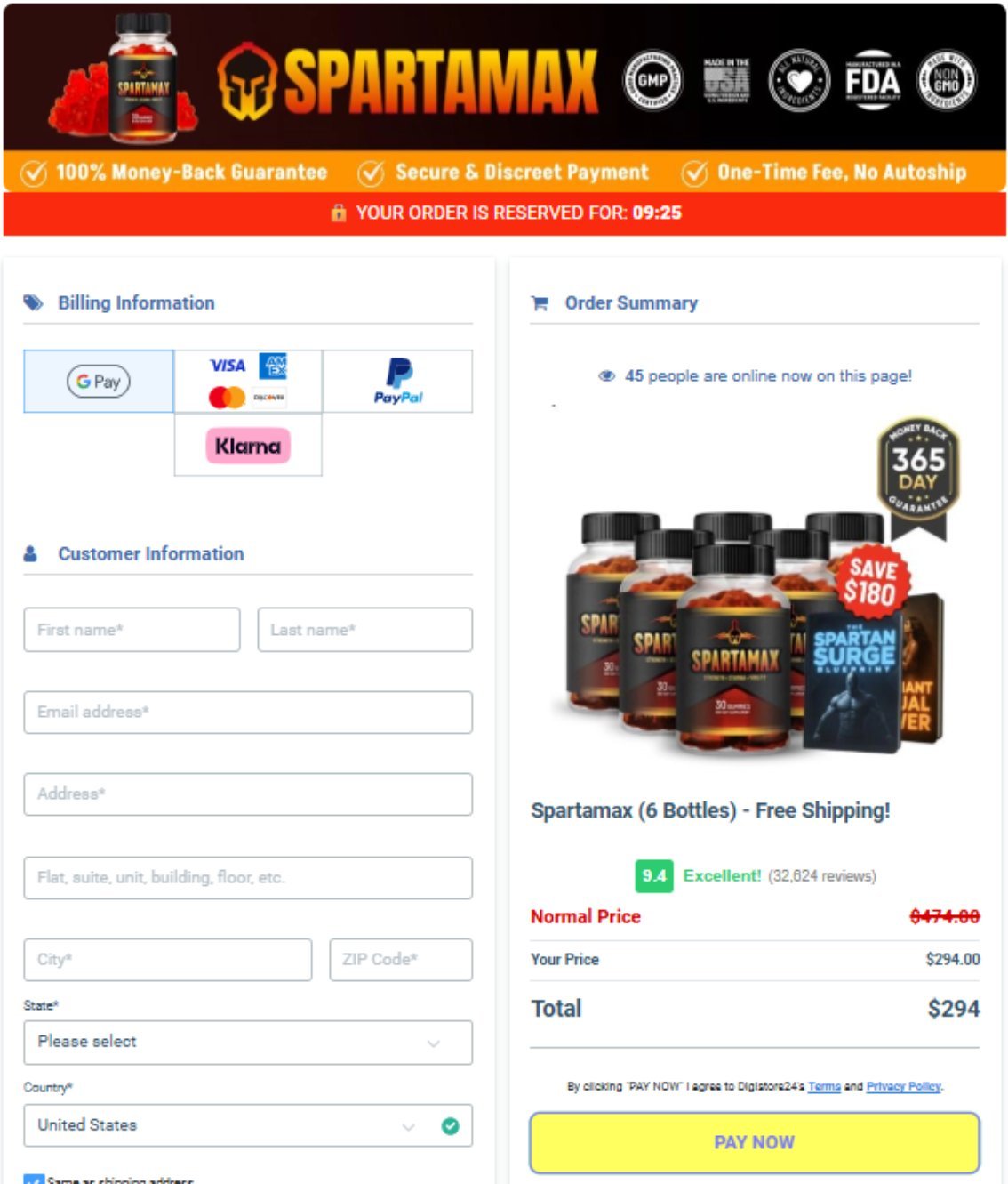 Spartamax payment invoice for order